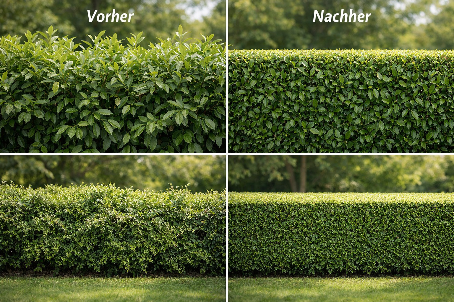 Garten Vorher-Nachher Beispiel - Professionelle Gartenpflege von ASD Hausservice